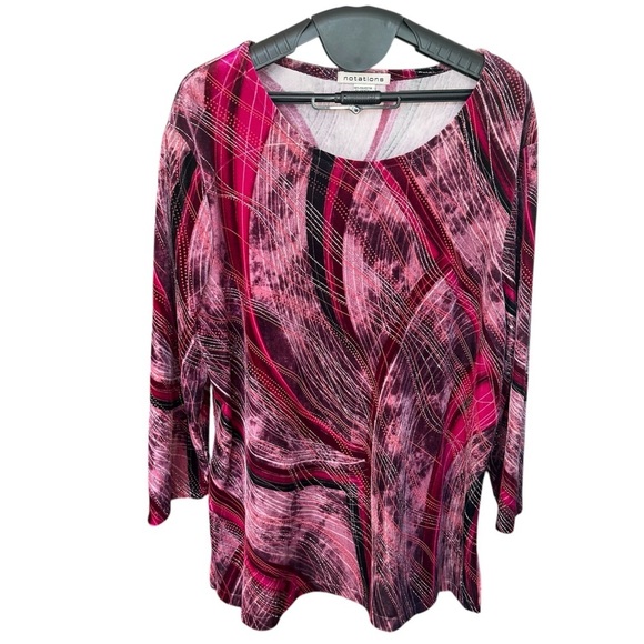 Womens Notations Abstract Design Top size XL Purple - Picture 1 of 6